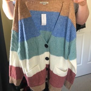 Striped Oversized American Eagle Cardigan